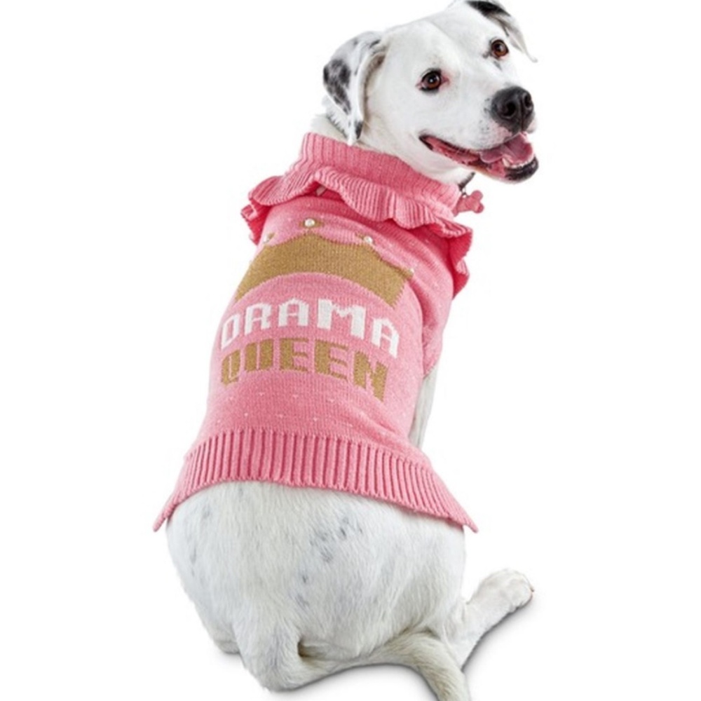 NWT Dogs Drama Queen Sweater & Knit Santa‎ Hat Bond & Co.